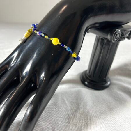 Bracelet Bleu Marine et Poisson Jaune