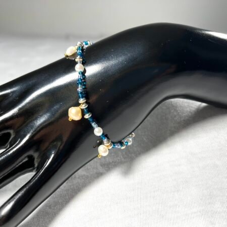 Bracelet Bleu et Perles de Nacre