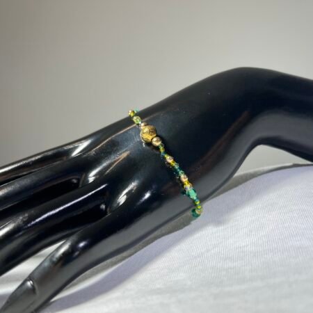 Bracelet Vert à Coeur Gravé