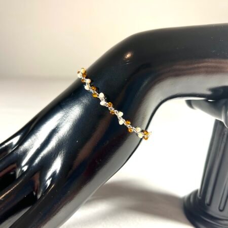 Bracelet Chaine et Perles Marron et Beiges